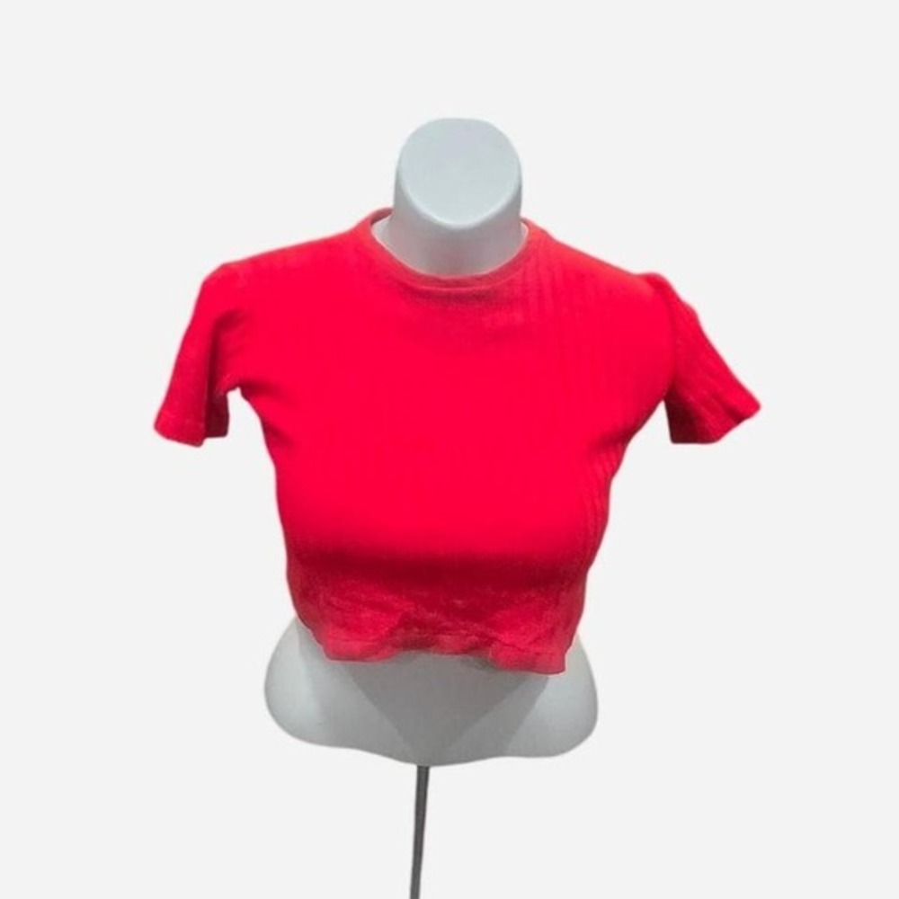 WOMENS RED RETRO SWEATER CROPPY